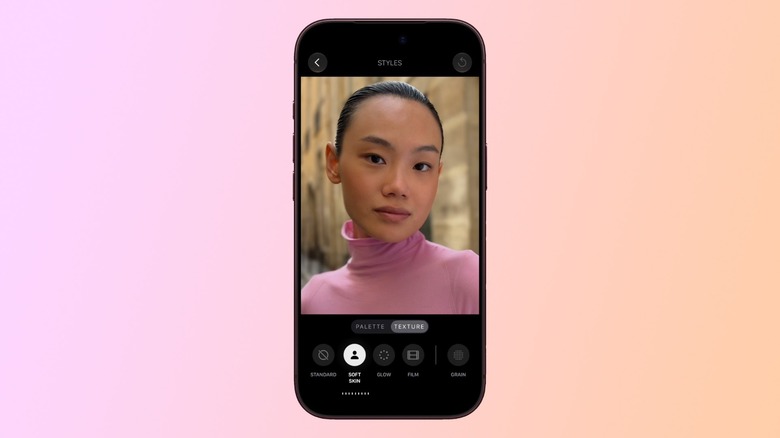 Justering av kornighet och textur i Fotografiska stilar på iPhone 18 Pro